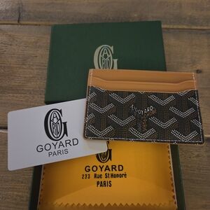 Goyard Paris Tan and Black Card Holder NIB